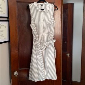 NWT Grey and White Striped Shirtdress